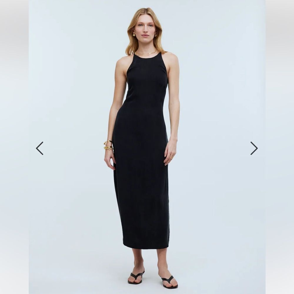 Madewell Sleek Black Midi Dress